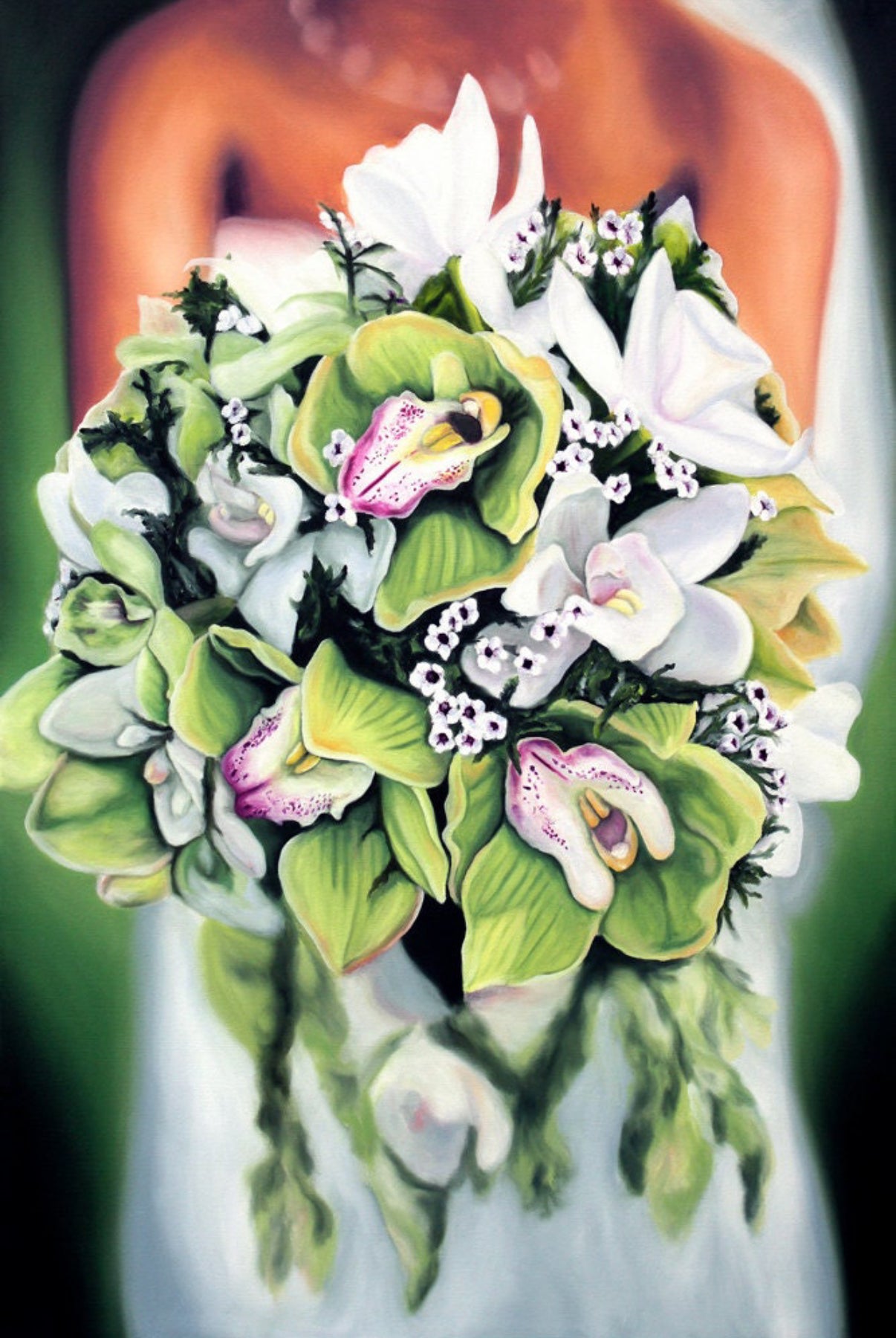 Custom bridal bouquet painting