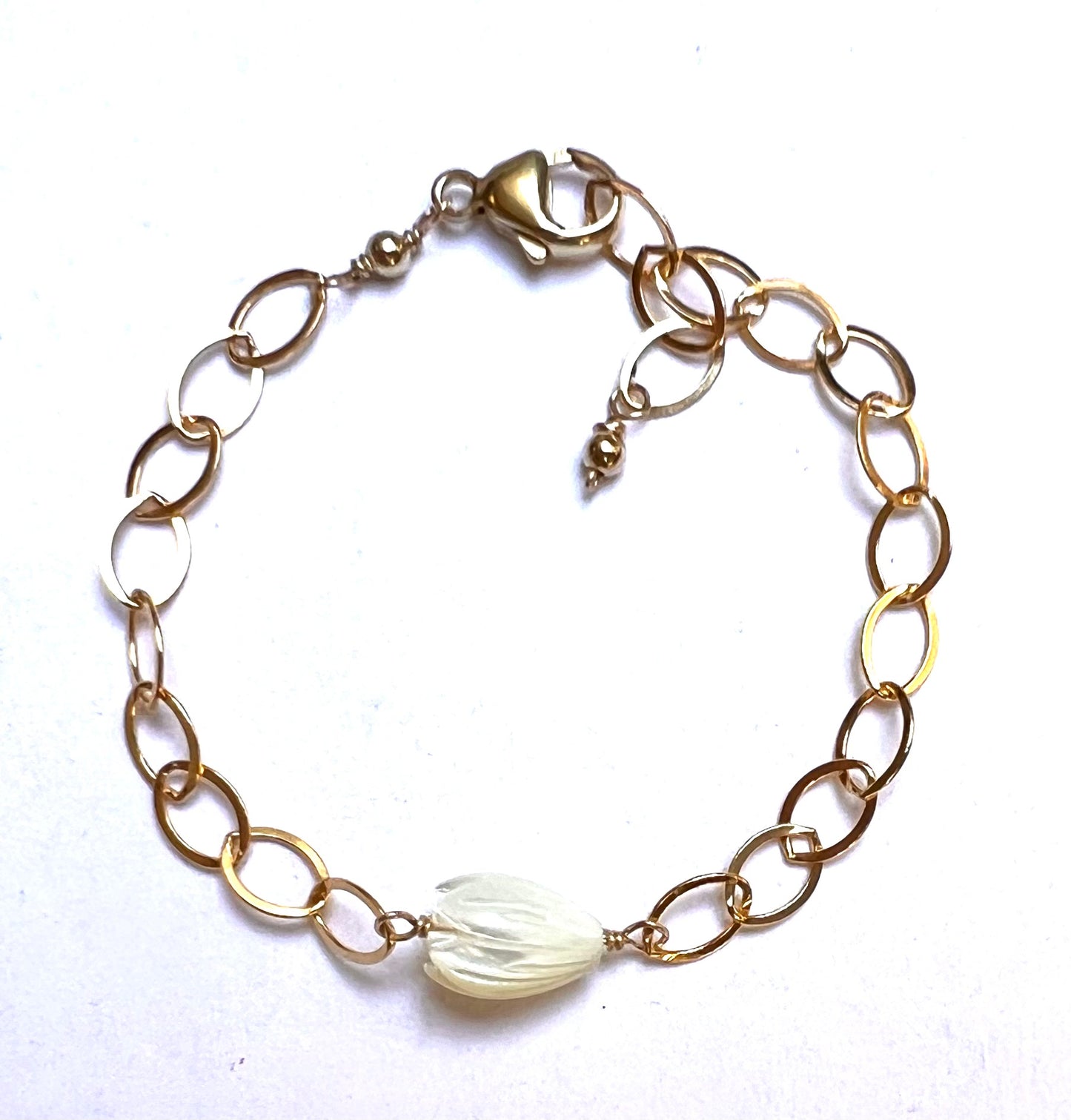 Mother of Pearl pikake link bracelet