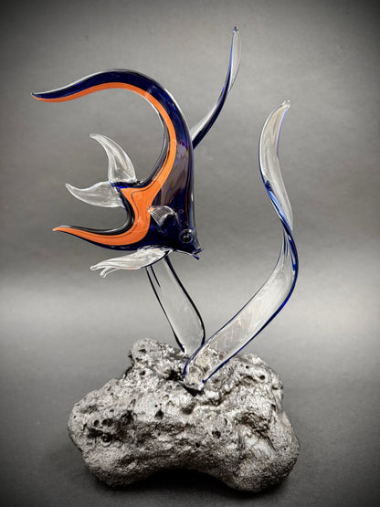 Cobalt and Orange Moorish Idol Fish