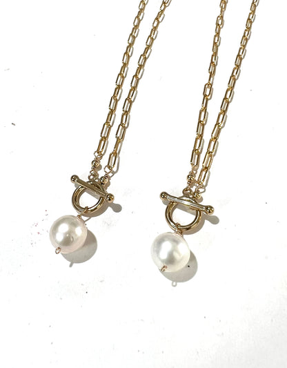 Pearl Toggle Clasp Necklace