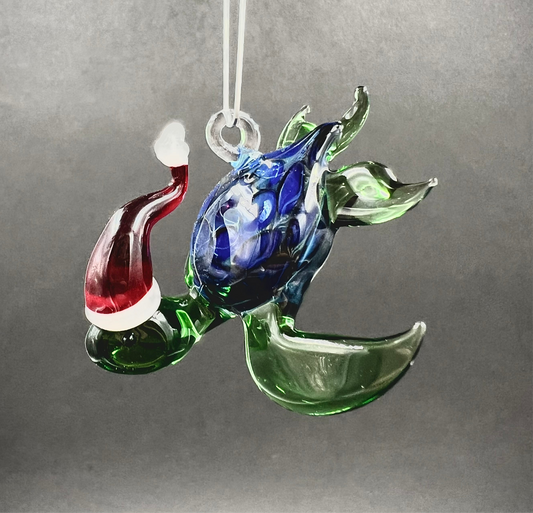 2024 Hawaiian Santa Turtle glass ornament