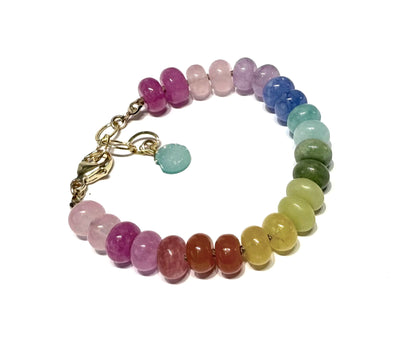 Rainbow gemstone silk knotted bracelet