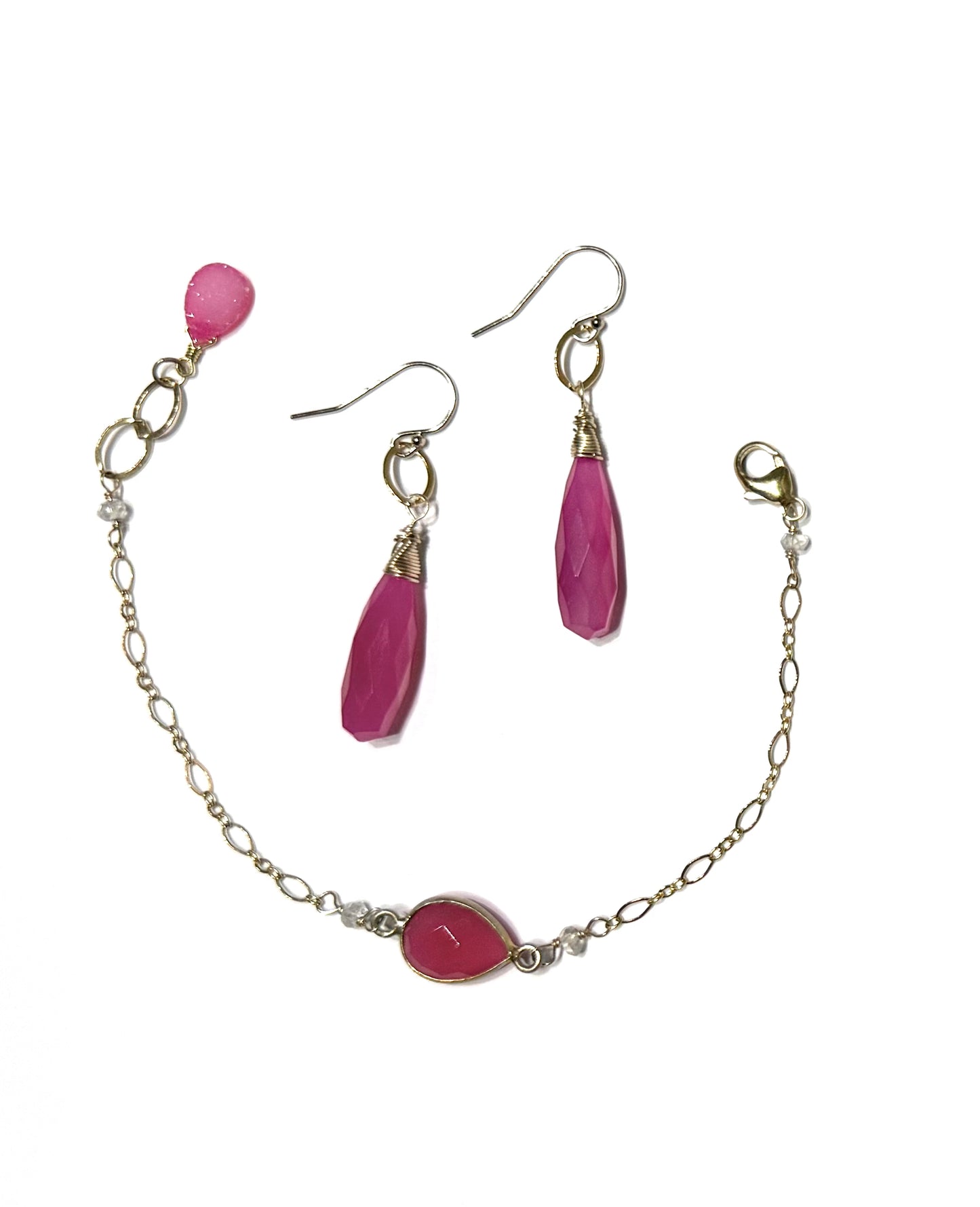 Pink Chalcedony earrings