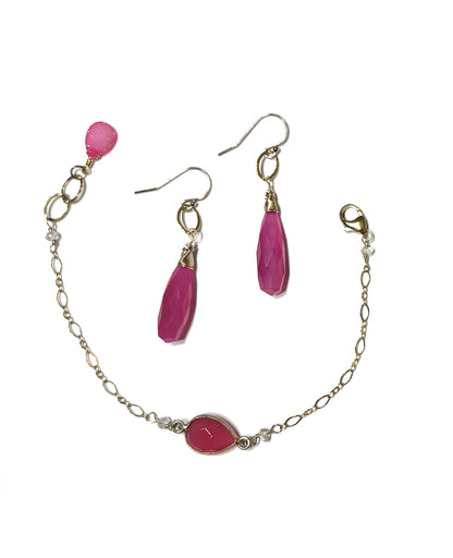 Pink Chalcedony earrings