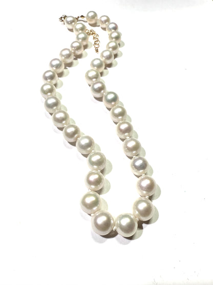 White Edison Pearl silk knotted strand
