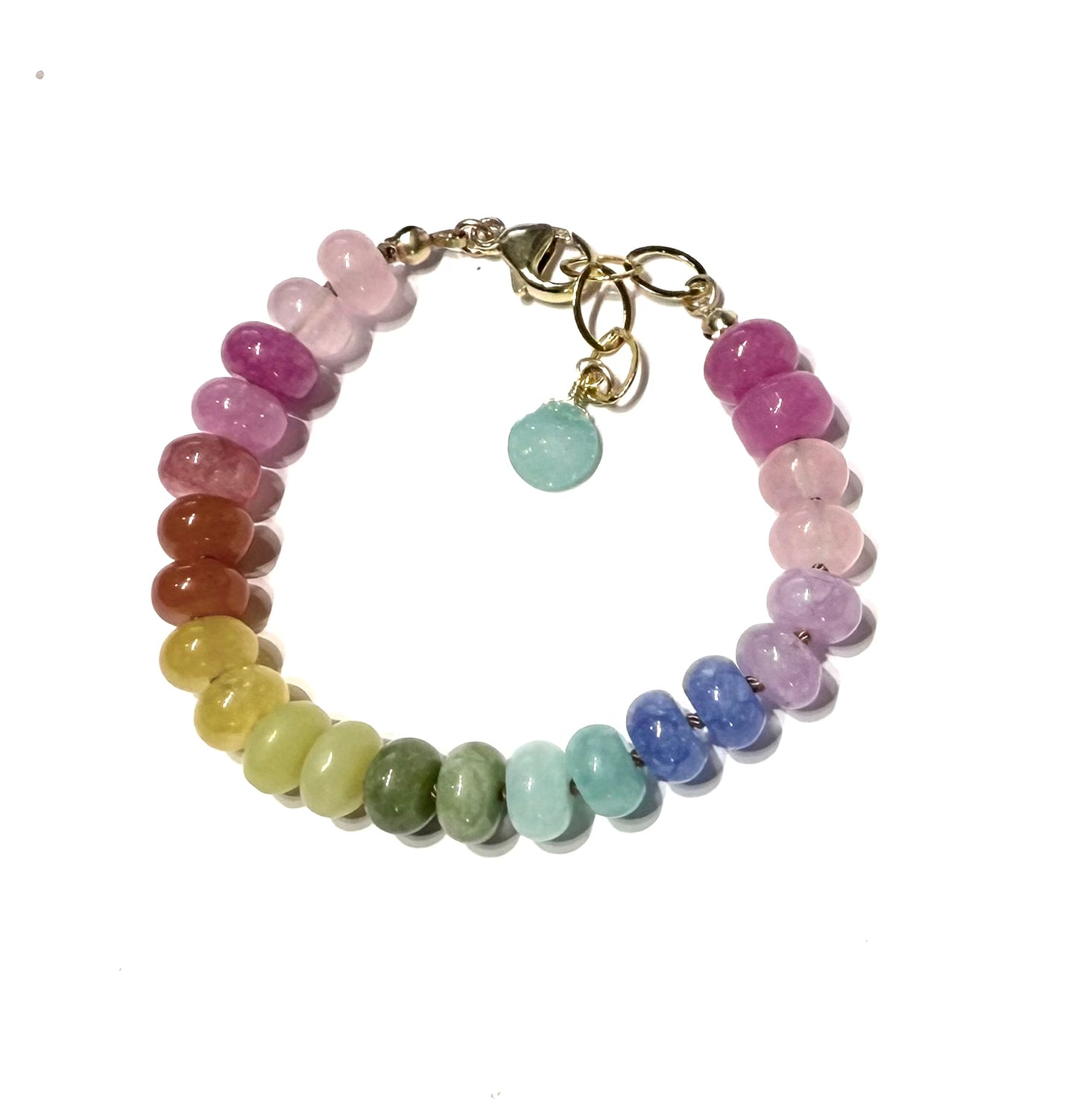 Rainbow gemstone silk knotted bracelet