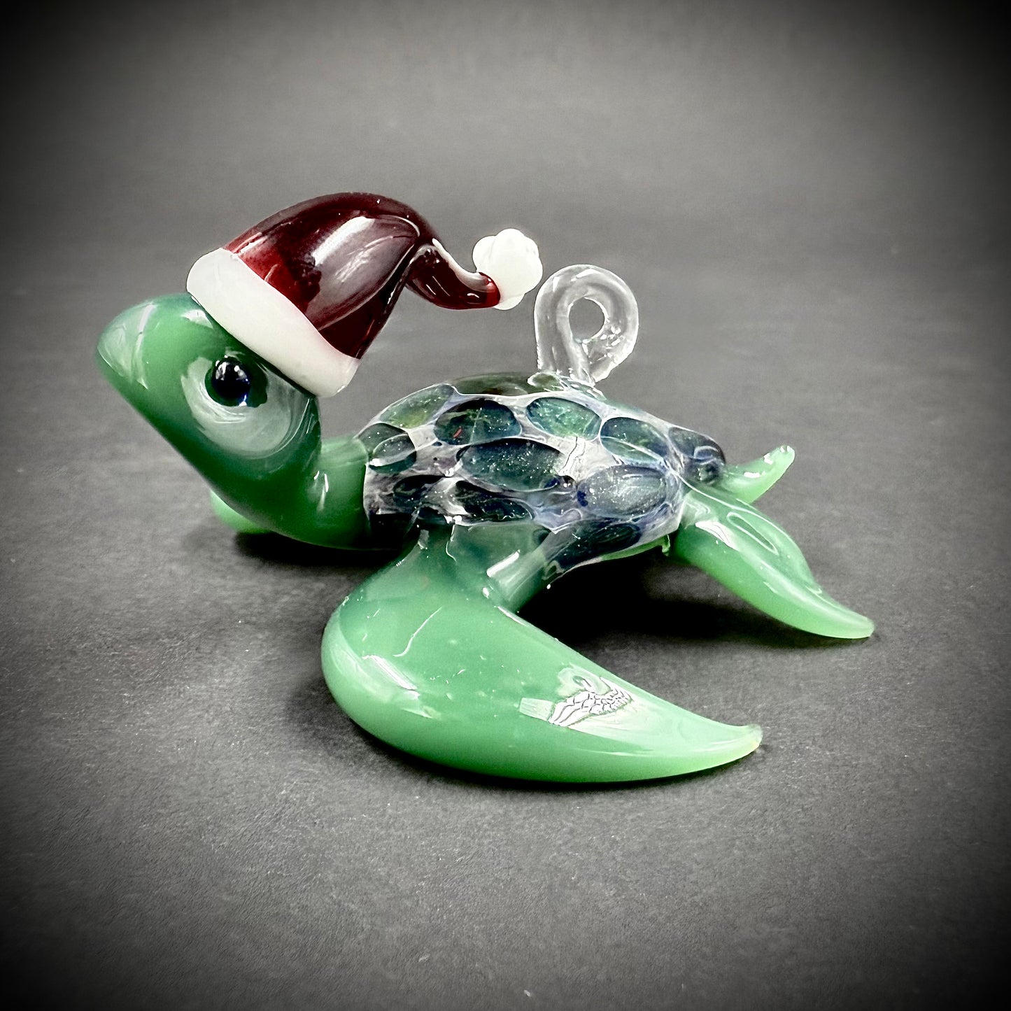 2025 Hawaiian Santa Turtle glass ornament