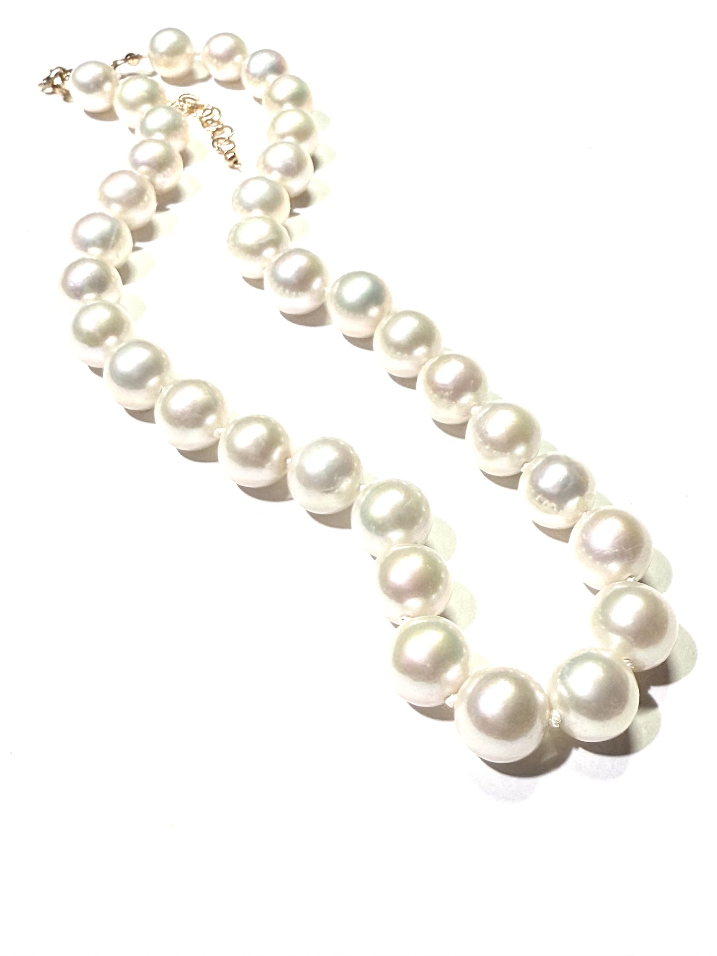 White Edison Pearl silk knotted strand