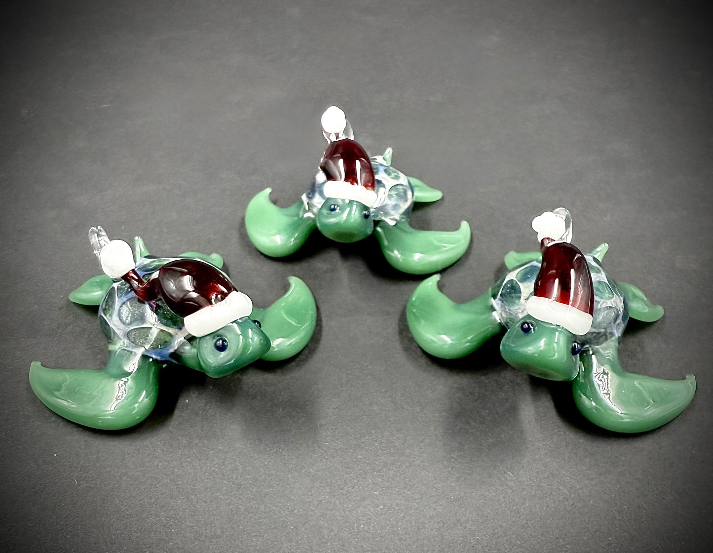 2025 Hawaiian Santa Turtle glass ornament