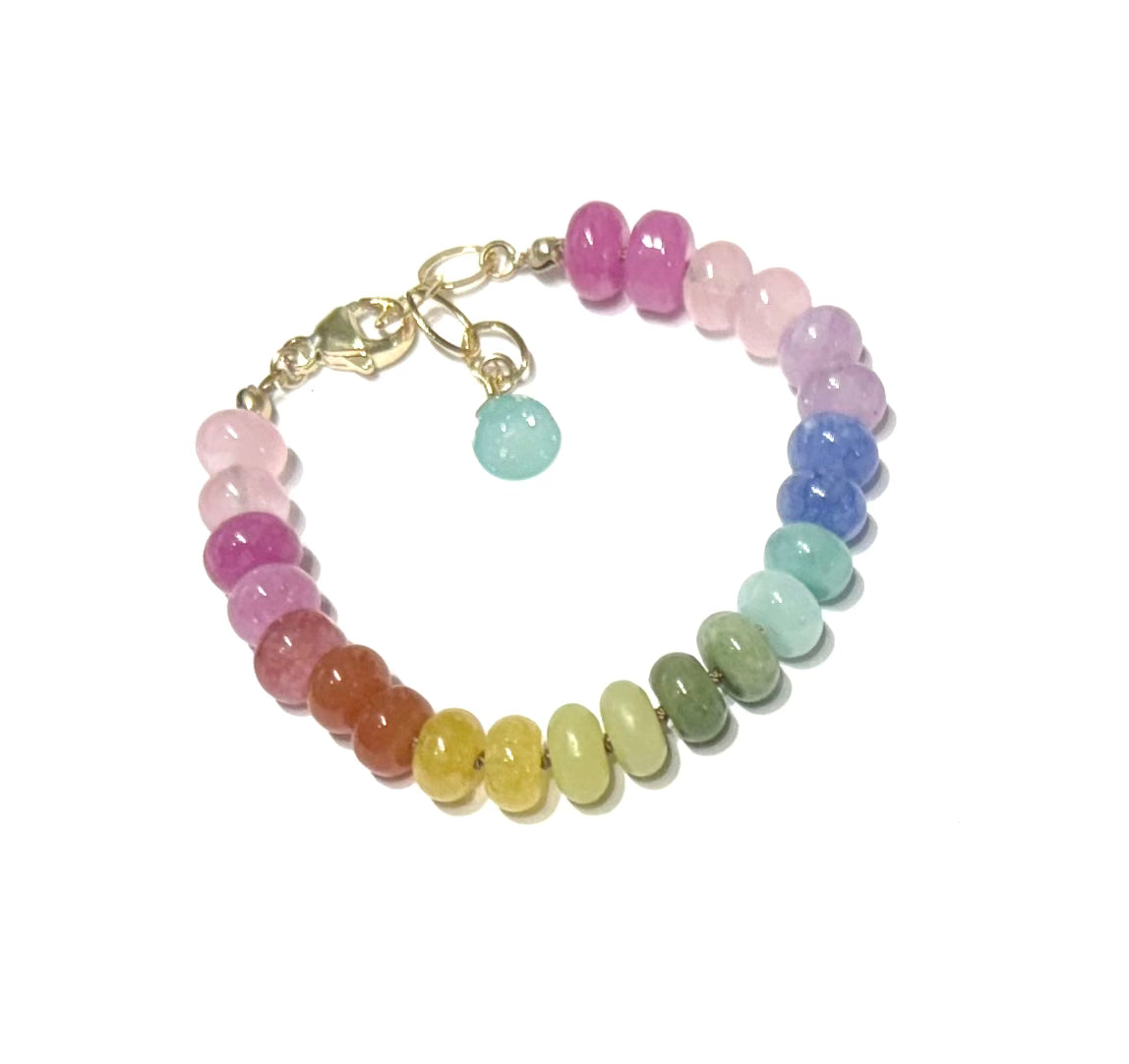 Rainbow gemstone silk knotted bracelet