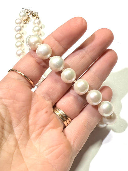 White Edison Pearl silk knotted strand