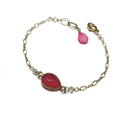 Pink chalcedony bracelet