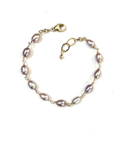 Pink fresh water pearl bracelet