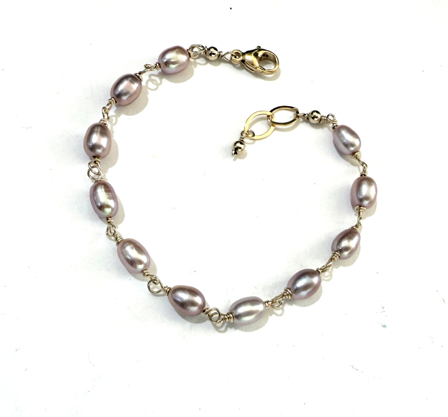 Pink fresh water pearl bracelet