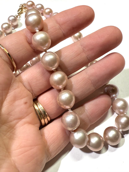 Pink Edison Pearl silk knotted strand