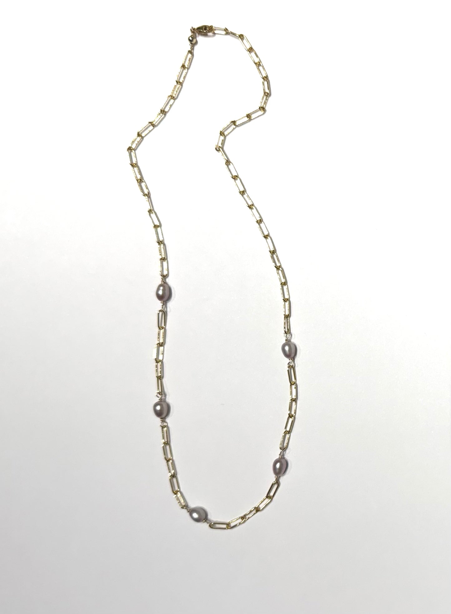 Pink fresh water pearl necklace