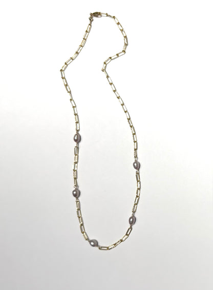 Pink fresh water pearl necklace