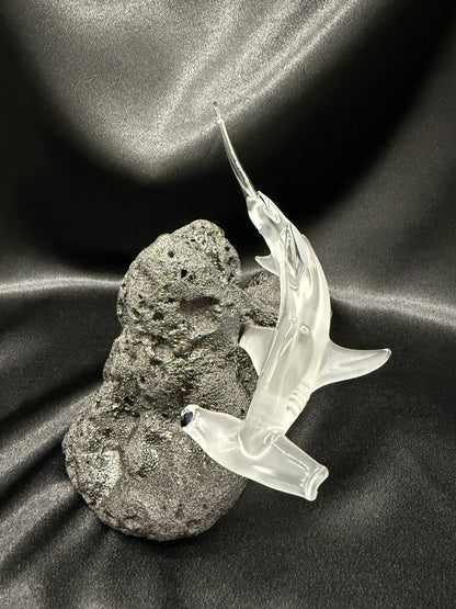 Over sized Hammer Head Shark glass sculpture