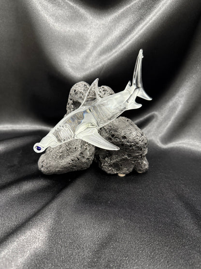 Over sized Hammer Head Shark glass sculpture
