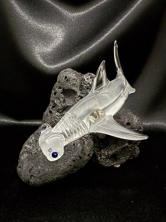 Over sized Hammer Head Shark glass sculpture