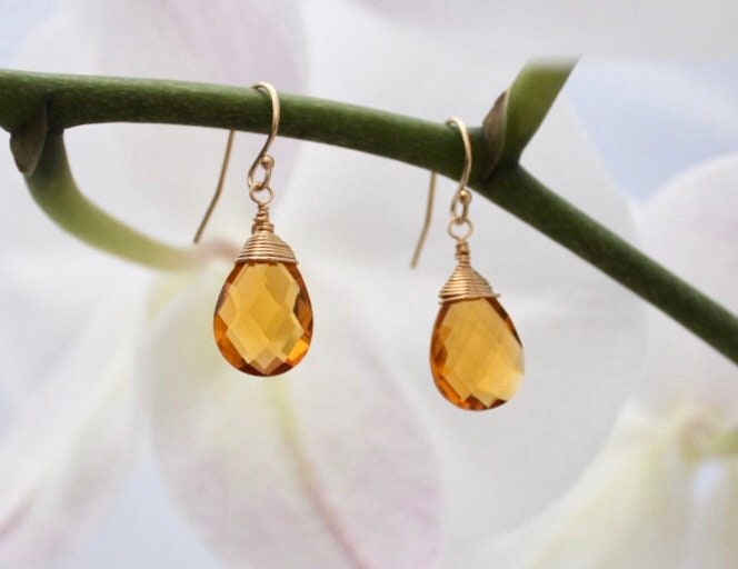 Simple gemstone earrings