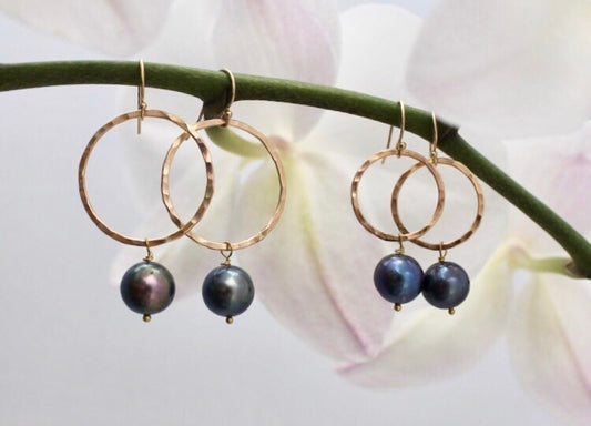 Pearl hoop earrings