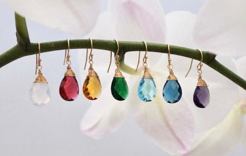 Simple gemstone earrings