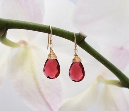 Simple gemstone earrings