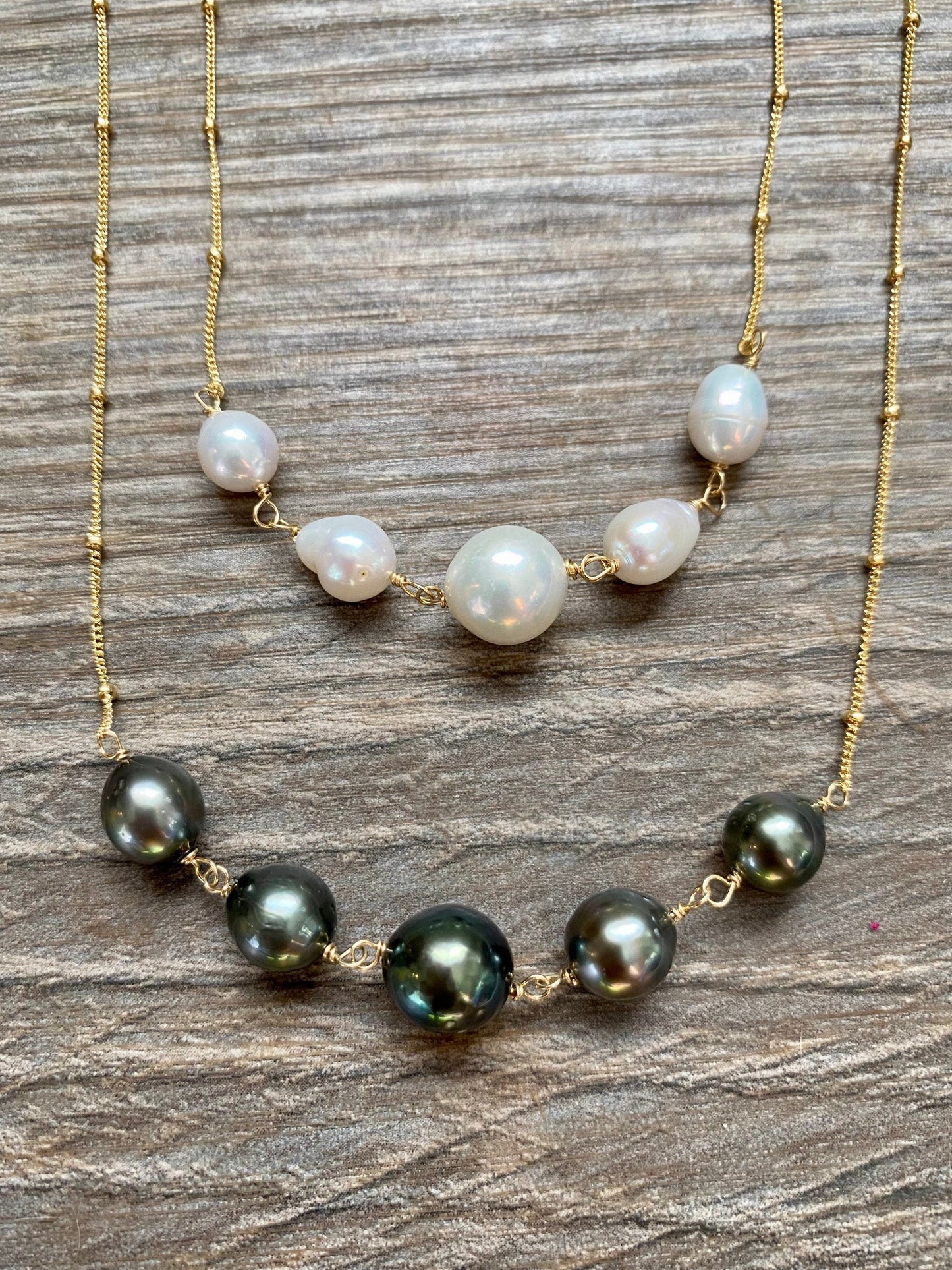 5 Tahitian pearl necklace