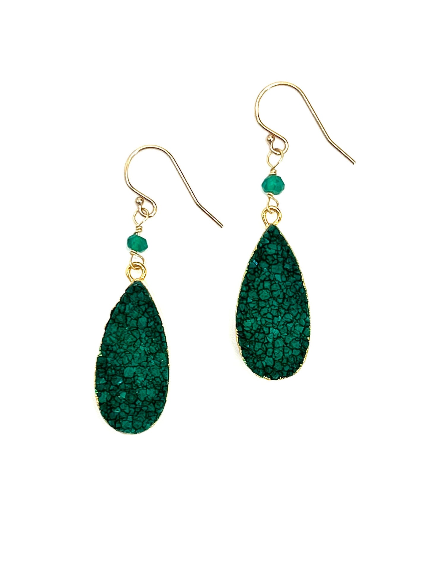 Green Druzy earrings