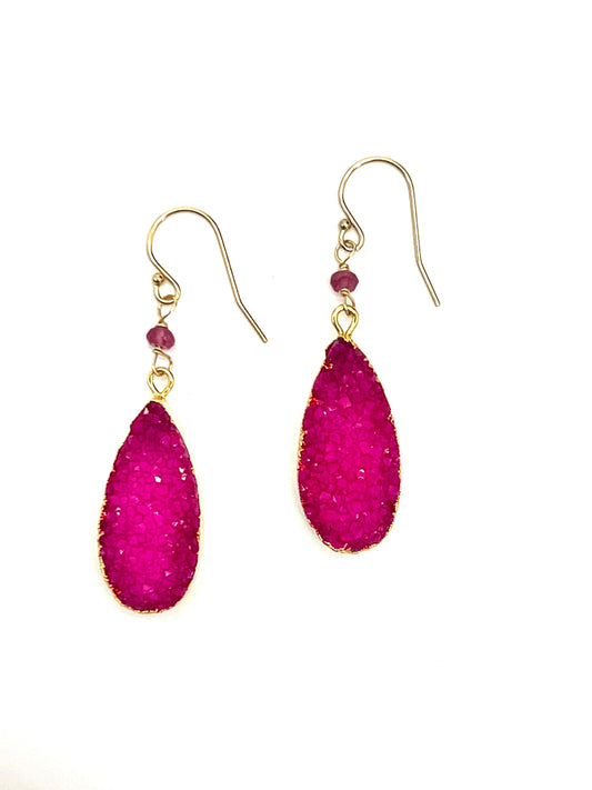 Pink Druzy earrings