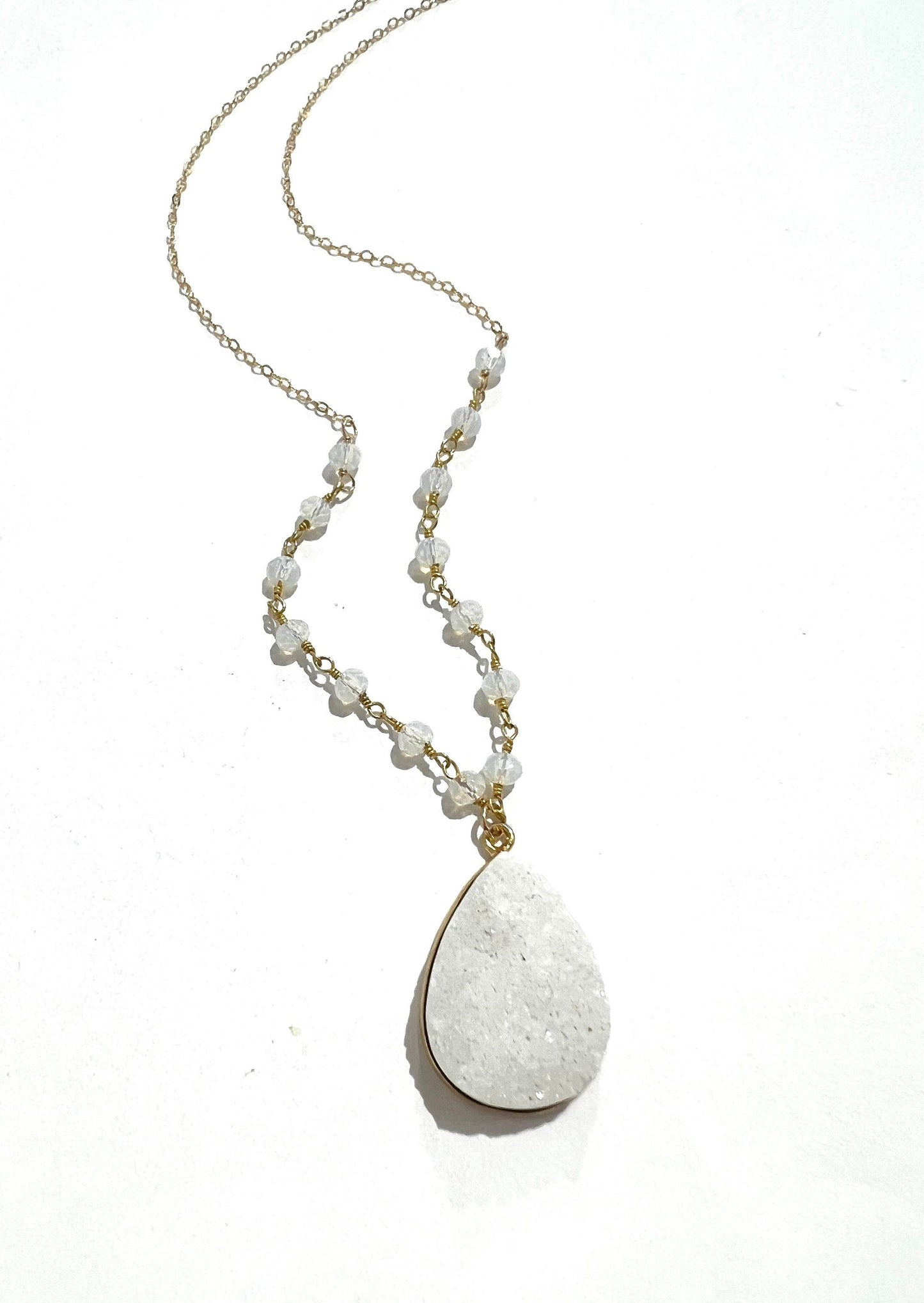 Druzy and opalite necklace