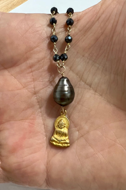 Tahitian pearl with Buddha necklace