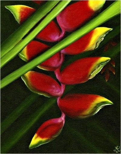 Lobster Claw Heliconia painting