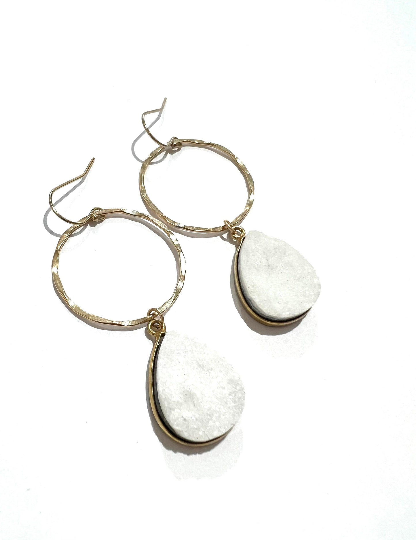 Druzy hoop earrings