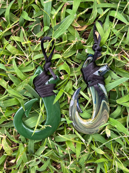 Maui hook glass pendant