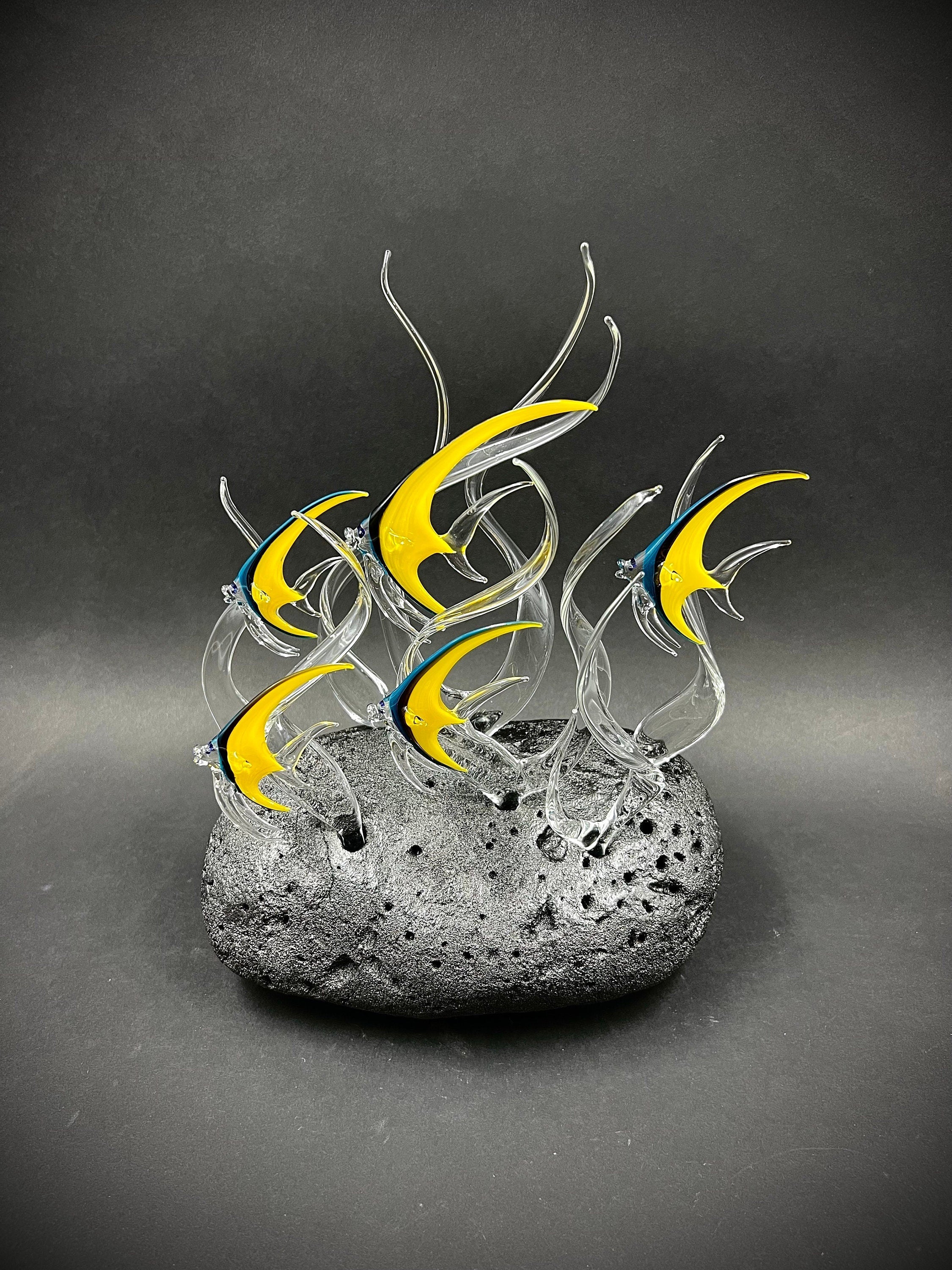 Mini Angelfish school Glass Sculpture – Kai Pua Gallery