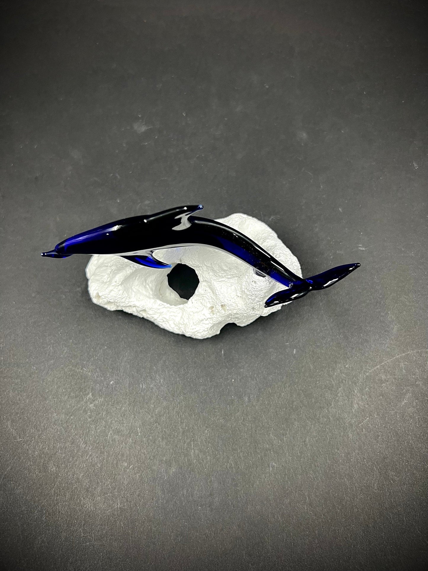 Large Blue Dolphin Glass Sculpture