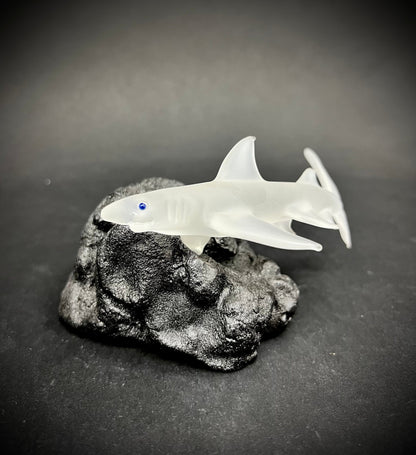 Reef shark glass sculpture