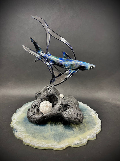 Opal eyed Reef shark glass sculpture