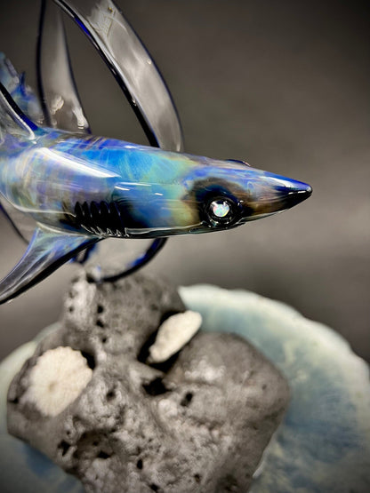 Opal eyed Reef shark glass sculpture