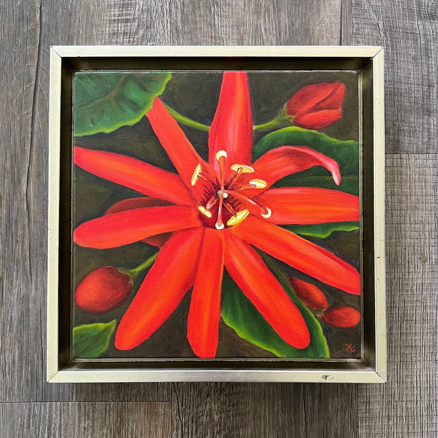 Red Passion Flower painting