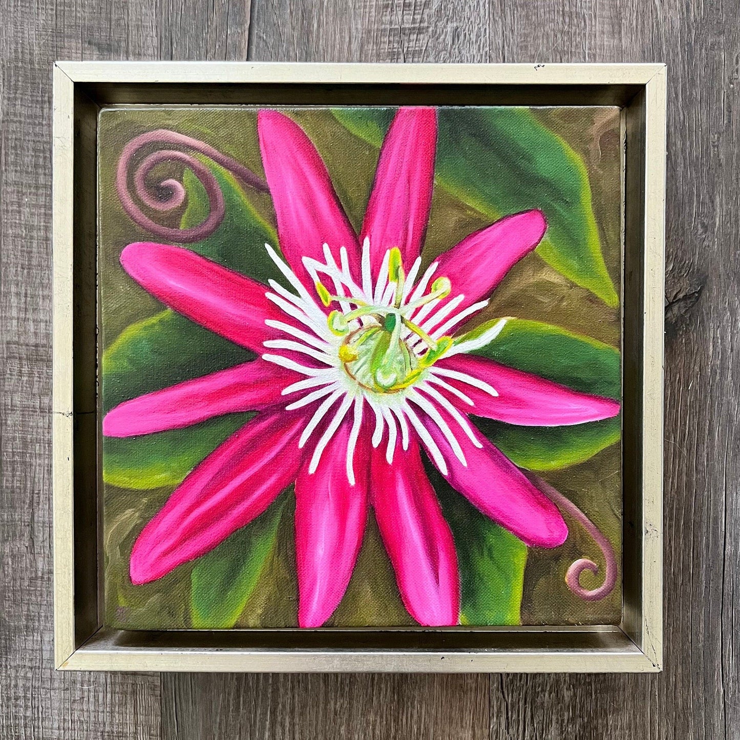 Pink Passion Flower painting