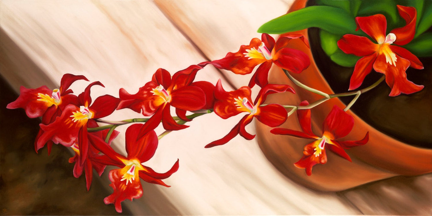 Pele's Orchids oil painting by Anna Keay