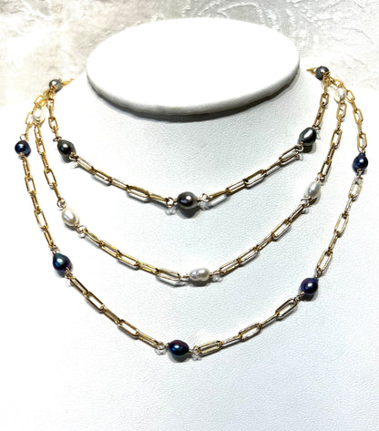 Keshi pearl layering necklace, anklet, and bracelet