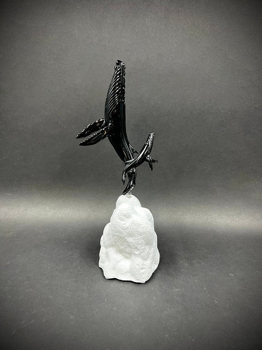 Mother and Calf Whale Glass Sculpture