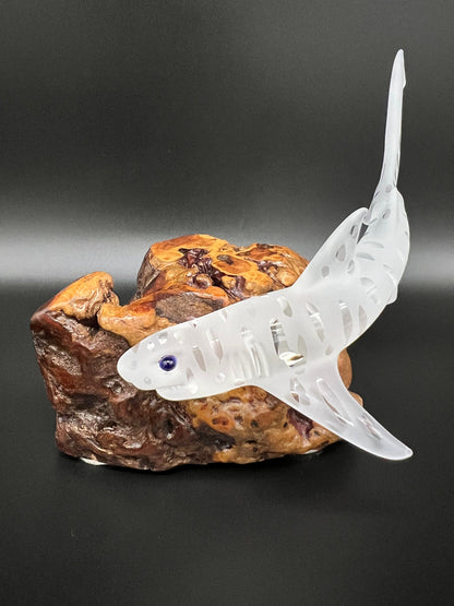 Tiger shark glass sculpture