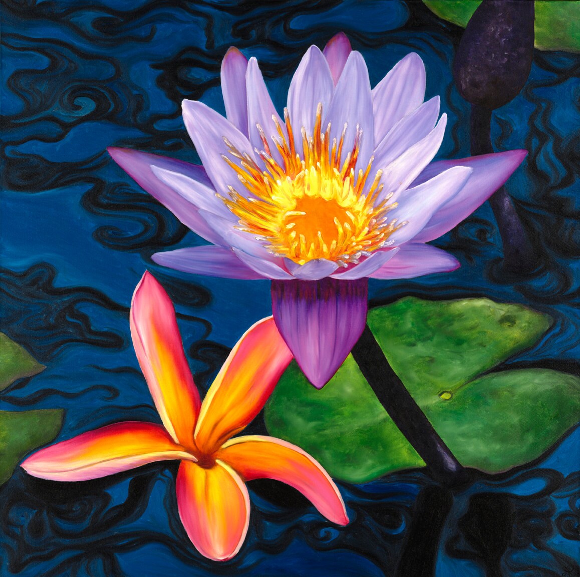 Waterlily and Plumeria Limited Edition Giclee