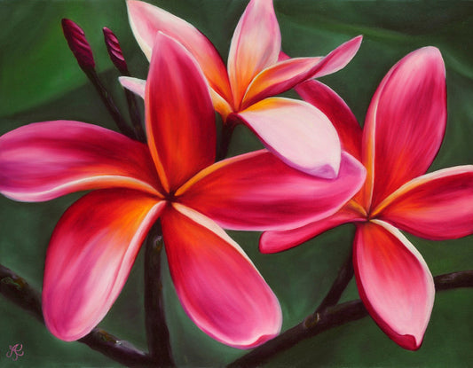 Fire Plumerias painting