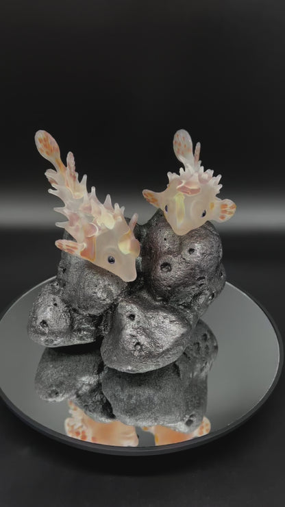 Double Pufferfish on Black Base